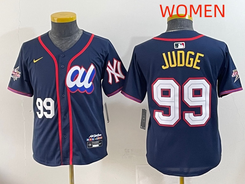Women 2025 New York Yankees #99 Judge Drak Blue All star Blank Blue Nike MLB Jersey style 2->women mlb jersey->Women Jersey